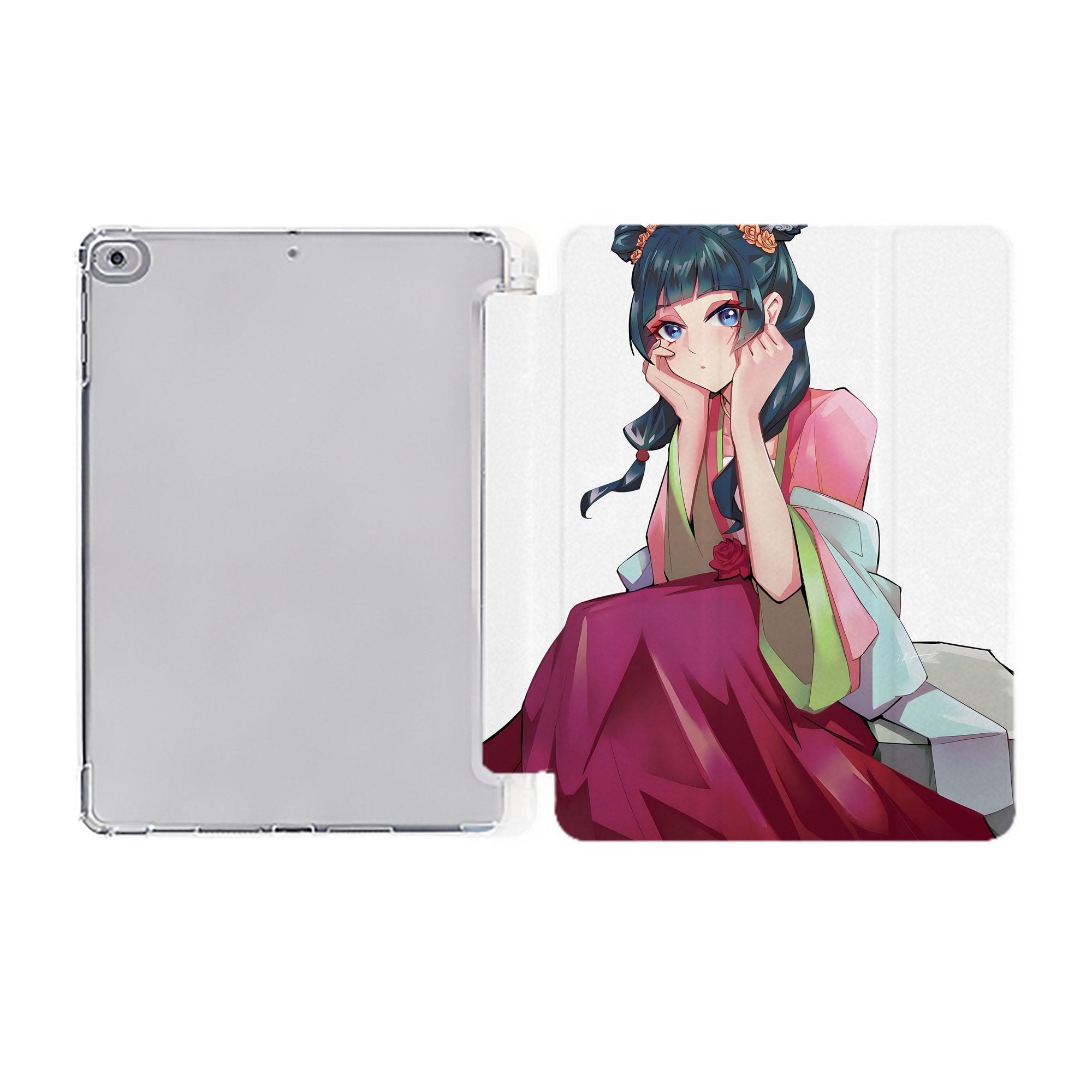 （画像用） 薬屋のひとりごと The Apothecary Diaries IPad ケース ペン収納付き 三つ折りスタンド PUレザー×シリコン 対応機種9.5/10.5/10.9インチ